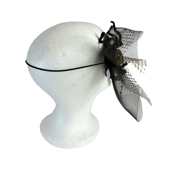 Pier 1 Masquerade Spider Mask VTG Gold Glitter Black Sequin Animal Floral Print - Picture 8 of 16